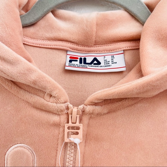 FILA Pink velvet hoodie crewneck teddy - Picture 5 of 7
